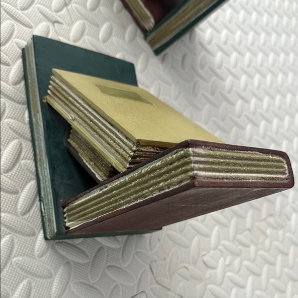Vintage Bookend Set - Green and Brown - Picture 2 of 4